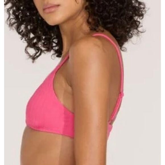 Solid & Striped Orchid The Rachel Solid Rib Bikini Top Swim L NWT - Picture 3 of 6
